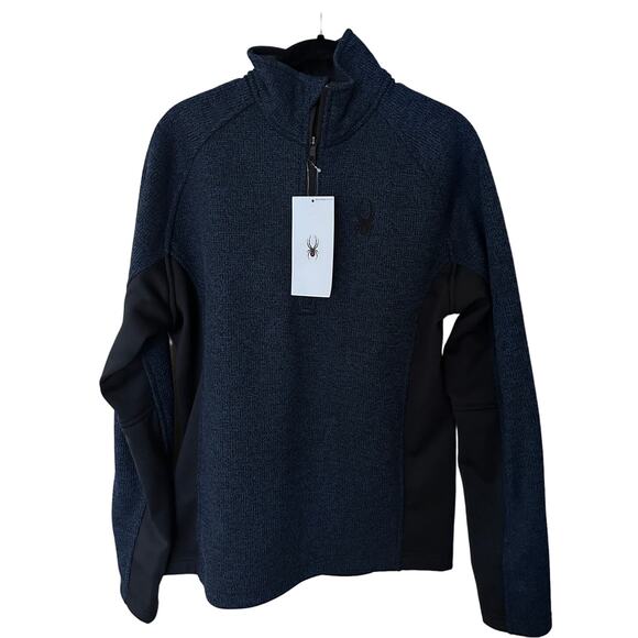Spyder - Outbound Half Zip - Sweaters - Blue/Black - Men's - M - N.W.T. - Picture 1 of 3